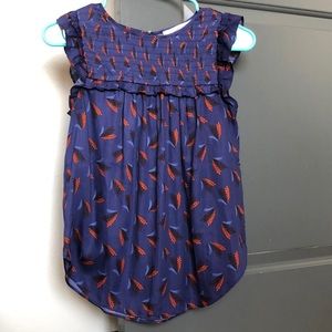 LOFT smocked shell top